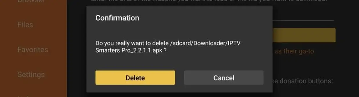 Confirm delete