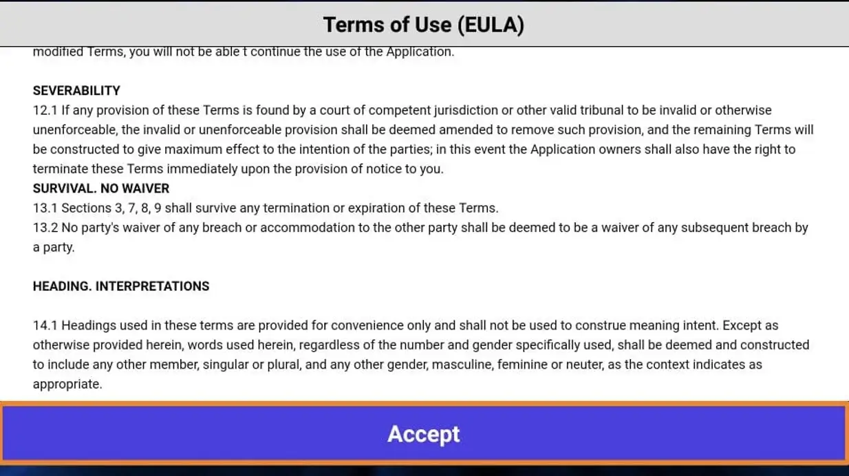 Terms of use